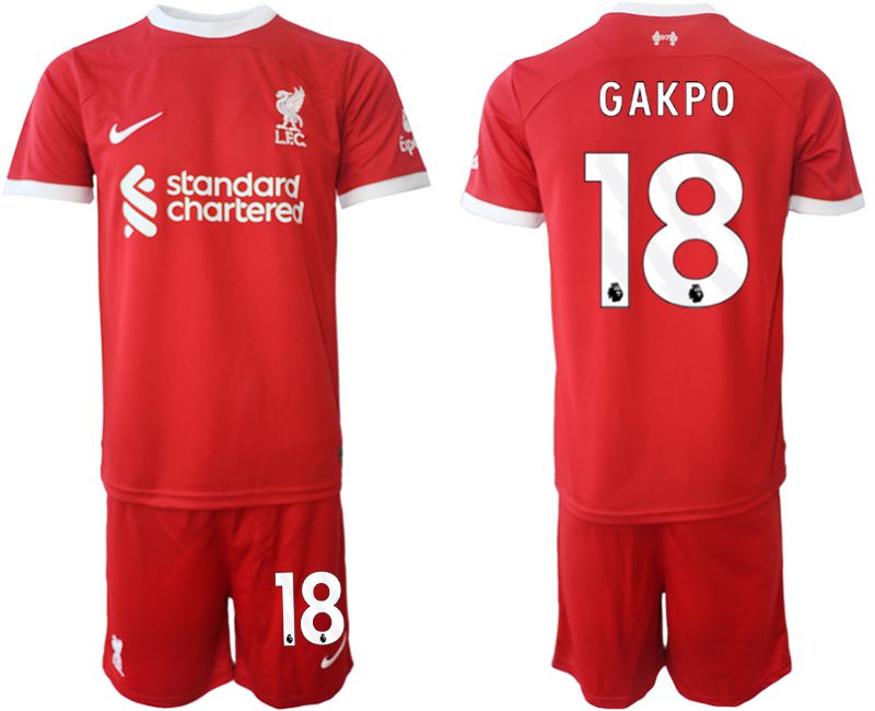 Men 2023-2024 Club Liverpool home red #18 Soccer Jersey
